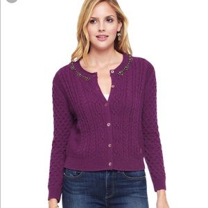 Juicy Couture Embellished Cable Sweater Cardigan